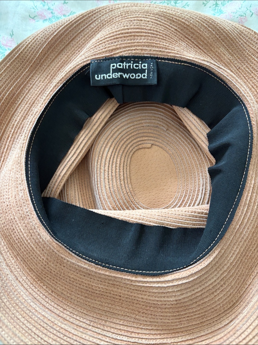 Patricia Underwood Wide Brim Straw Hat in Tan - Picture 8 of 11